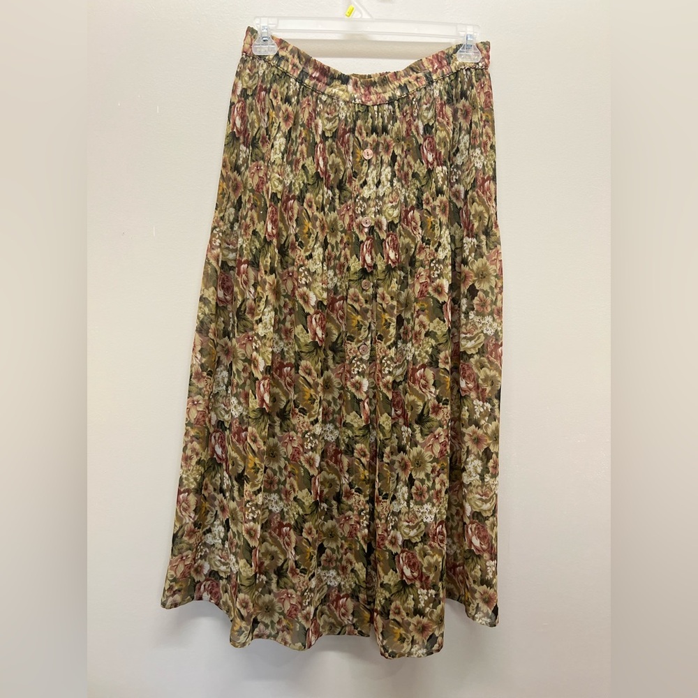 Vintage Express Multicolor Floral Maxi Skirt